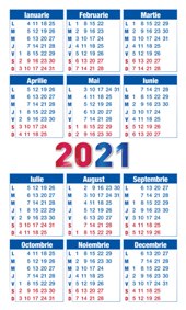 Calendar buzunar 2021 - Verso